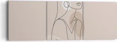 Produktbild von Bild auf Leinwand - Leinwandbild - 3 Teile - Stück Linie Frau - 90x30cm - Wand Bild - Wanddeko - Wandbilder - Leinwanddruck - Bilder - Wanddekoration - Leinwand bilder - Wandbild - CA90x30-4766