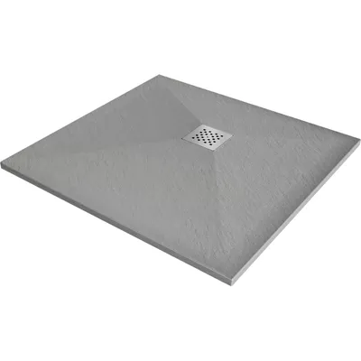 Zdjęcie produktu dla Mexen Stone+ brodzik kompozytowy kwadratowy 100 x 100 cm, szary-beton - 44611010
