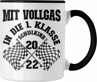 Produktbild von Trendation - Einschulung Junge Geschenk für Schultüte Füllung Tasse Schulstart 1. Schultag Schuleinführung Schulanfang Geschenkidee Schulkind 2022 (Schwarz)