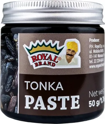 A jar of Tonka Paste with a label showing brand information and product name.