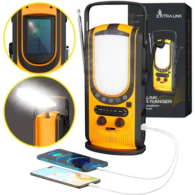 Produktbild von Extralink Powerbank Power Ranger EPS-6000 6000mAh, FM Radio, LED Licht, Handkurbel, Solarpanel