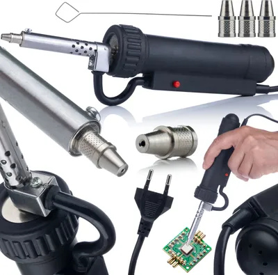 Obrázek produktu pro Rosfix Odpájecí Pistole 350W – Elektrická Odpájecí Pistole s Odsáváním | Elektromagnetický Výkon 350 W | Topný Výkon 30 W | Včetně 3 Trysek