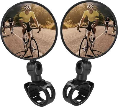 Produktbild von Fahrradspiegel Set - Rückansichten - Sichere Fahrräder - verstellbare Convexe Spiegel - 2 Stück - Schwarz