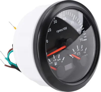 Zdjęcie produktu dla prędkościomierz 85 mm, wskaźnik paliwa, 8-16 V, woltomierz, 3 3/8 cala w 1, 7000 obr/min, obrotomierz, 7-kolorowe podświetlenie do ciężarówki, samochodu, czarny
