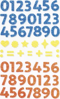 Image de folia Stickers pailletés en caoutchouc mousse NUMBERS 112 pièces sur 2 feuilles