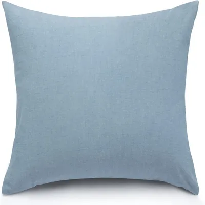 Produktbild von 2er Set Kissenbezug 80x80 cm Hellblau 100% Gewaschene Baumwolle mit Reißverschluss