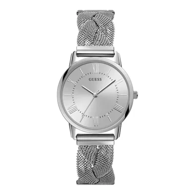 Produktbild von Guess Damen Armbanduhr Maiden W1143L1 silber mit geflochtenem Milanaise Armband