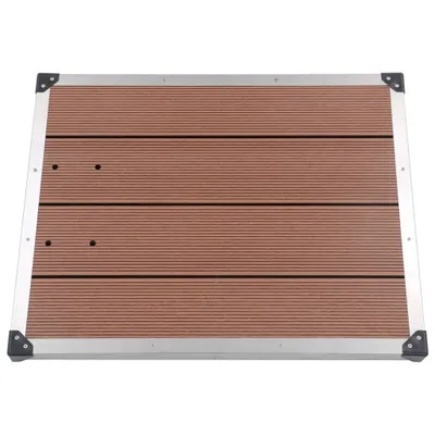 Immagine prodotto di vidaXL Piatto doccia da giardino in acciaio inox WPC 80 x 62 cm Marrone