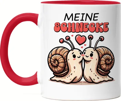 Produktbild von Meine Schnecke Küssende Schnecken Tasse Rot Freund Freundin Romantische Liebe