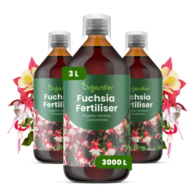 Obrázek produktu pro Fuchsia Tekuté Hnojivo 3x1 L – 2-1-8 NPK – Pro Fuchsie – Podporuje Zdravé Kořeny & Bujnú Tvorbu Květů – Organifer