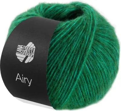 Produktbild von Lana Grossa AIRY 50 g flauschige Netzgarnstruktur aus Baumwolle gefüllt mit Merino- und Baby Alpaka Fasern 170 m, Farbe:005 - Petrolgrün