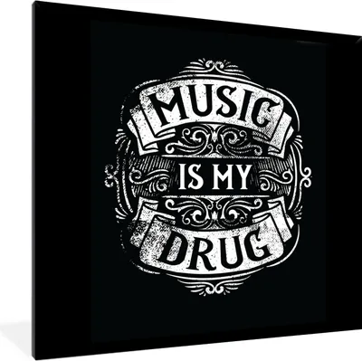 Produktbild von MuchoWow® MuchoWow® Gerahmtes Poster Musik - Retro - Zitat 40x40 cm - Poster mit zchwarzem Bilderrahmen - Mit Rahmen - Wanddekoration Schlafzimmer