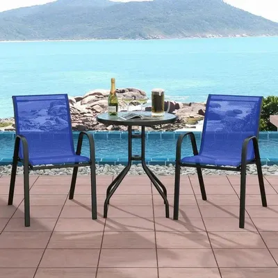 Image de Ensemble de jardin bistro composé de trois pièces : une table ronde et deux chaises