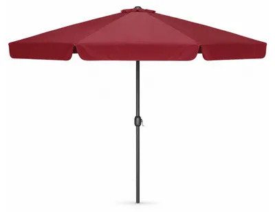 Produktbild von Sonnenschirm Alu Ø4m mit Kurbel mit Krempe Gartenschirm Sonnenschutz, Farbe:rot