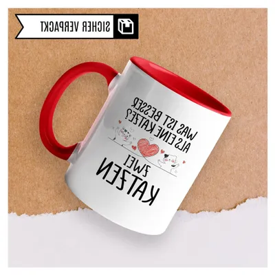 Produktbild von Kaffeetasse mit Katzenmotiv für Katzenliebhaber