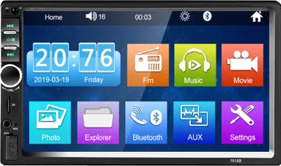 Obrázok produktu pre 2din Stereo autorádio 7018b Autoaudio Fm prijímač 7 palcový Hd dotykový displej Multimediálny prehrávač Monitor Mirror Link
