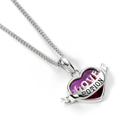 Imagen del producto de Collar de poción del amor de Harry Potter, hecho de plata y con cristales