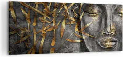 Produktbild von Bild auf Leinwand - Leinwandbild - Einteilig - Buddha Gold Bodhisattva - 120x50cm - Wand Bild - Wanddeko - Wandbilder - Leinwanddruck - Bilder - Wanddekoration - Leinwand bilder - AB120x50-4442