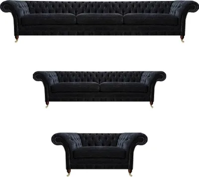 Immagine prodotto di Divani chesterfield neri di design per il soggiorno divani imbottiti poltrone