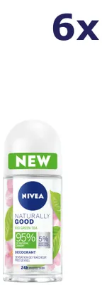 Produktbild von 6x Nivea deo roller 50ml naturally good green tea