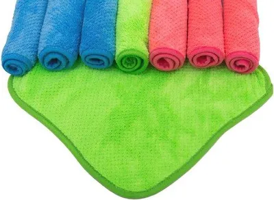 Productafbeelding van Pluizige microvezel washandjes - Set van 8 stuks in 3 kleuren - 30 x 30 cm