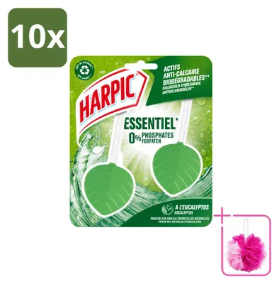 Productafbeelding van 10 x Harpic Eco toiletblokjes - Eucalyptus - met natuurlijke etherische oliën - voordelijn - 10 stuks
