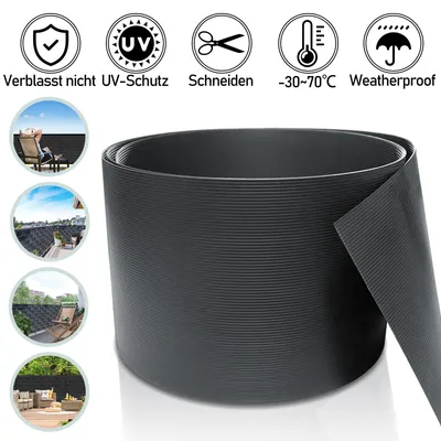 Produktbild von SWANEW Sichtschutzstreifen Sichtschutzmatte Hart PVC 2.5mx19cm Anthrazit UV-bestädig 1.35mm 40X