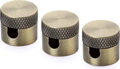 Obrázek produktu pro 3 nástěnné a stropní kolíky, držák kabelu jako stropní upevnění pro textilní kabel, (Ø 19 mm), výška 18 mm, patina
