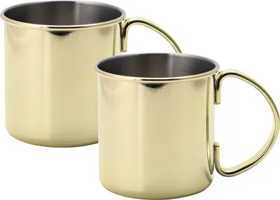 Produktbild von ECHTWERK Moscow Mule Becher Set 2tlg aus Edelstahl, 480 ml, , Farbe:Gold