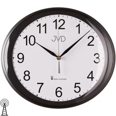 Produktbild von JVD RH64.1 Wanduhr Funk Funkwanduhr analog anthrazit dunkelgrau oval