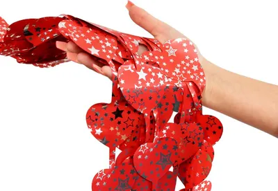 Image de Rideau HERZ rouge fond Saint-Valentin mur 2x1m