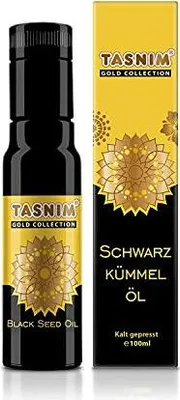 Produktbild von Tasnim® Schwarzkümmelöl - kaltgepresst - ungefiltert - naturrein - 100ml Glasflasche - äthiopische Samen -  Austria