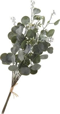 Produktbild von Künstlicher Eukalyptus Bund Serie Ella, 3 Stiele, 47 cm lang, 22 cm breit, mit Juteband gebunden
