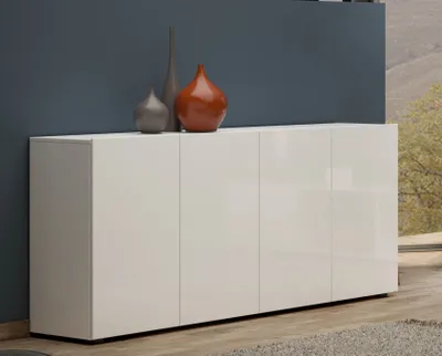 Produktbild von Sideboard >Mister< in weiss, Lack Hochglanz - 180x80x38cm (BxHxT)