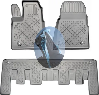 Produktbild von Z522407 TPE-Gummifußmatten kompatibel mit  Ford Tourneo Custom L1 AUTOMATIK Sport  Kleinbus  2012- 1. + 2. Sitzreihe, für Automatikgetriebe vorgesehen