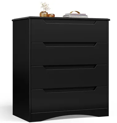 Productafbeelding van Kommode met 4 lades, zwart, 71,4 x 41,1 x 82,0 cm