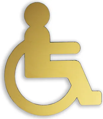 Produktbild von Türschild Rollstuhl - Edelstahl goldfarben