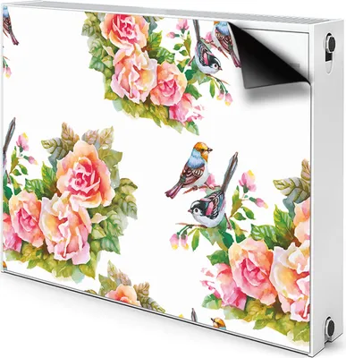 Produktbild von Magnet Heizkörper-Abdeckung Verkleidung Abdeckung Heizkörperabdeckung 90x60 cm  - Vögel, auf, Zweige
