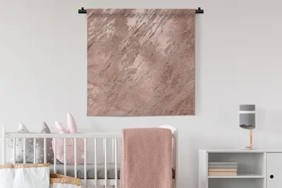 Produktbild von MuchoWow® Wandteppich Wandbehang Marmor - Rosa - Gold 90x90 cm Tapisserie Dekoration Wandtuch - Wandaufhänger