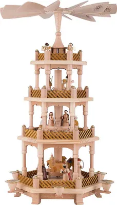 Productafbeelding van Pyramide "Christi Geburt" met natuurmotieven, 4 verdiepingen (54 cm), van Richard Glässer