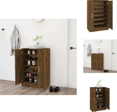 Obrázek produktu pro vidaXL Botník kouřový dub 60x35x92 cm materiál na bázi dřeva - Botníky a skříně