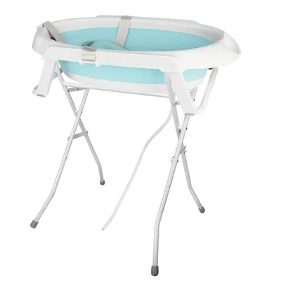Image de Baignoire pour bébé avec support 80cm - Pliable avec coussin de bain -Fiche d'eau avec température variable Baignoire pour bébé Vert