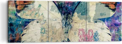 Produktbild von Bild auf Leinwand - Leinwandbild - Schmetterling Abstraktion - 120x40cm - Wand Bild - Wanddeko - Leinwanddruck - Bilder - Kunstdruck - Wanddekoration - Leinwand bilder - Wandkunst - CA120x40-3990