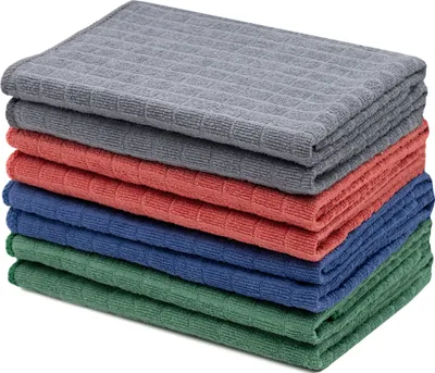 Produktbild von Geschirrtücher Mikrofaser ca. 40x40 cm, 8er Set, je 2x grau, blau, grün, rot