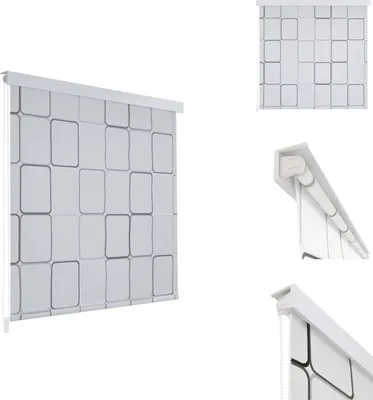 Produktbild von vidaXL Duschrollo 100x240 cm Quadratmuster -  Duschvorhänge