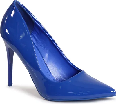 Produktbild von topschuhe24 Damen High Heel Pumps, spitz, Blau, 37 EU, aus Lack, Kunstleder und Kunststoff