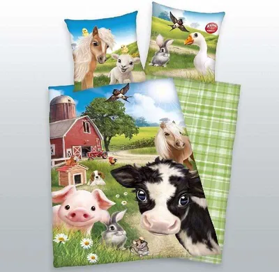 Obrázok produktu pre HERDING Posteľná bielizeň Animal Club Bavlna, 140/200, 70/90 cm