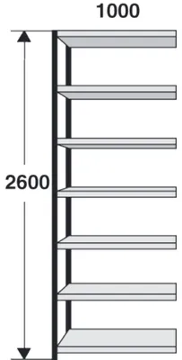 Produktbild von Magazin-Regal Stora 100 Regalfeld BxTxH 100x40x260cm schwarz/lichtgrau