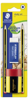 Produktbild von STAEDTLER Noris 120 Bleistift Blisterkarte mit 2 Bleistiften HB, Radierer und Spitzdose