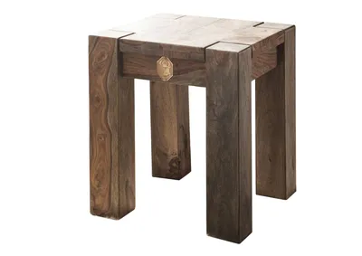 Image de MASSIVMOEBEL24 | Tabouret 40x40 Palissandre huilé Gris taupe NATURE GREY #10